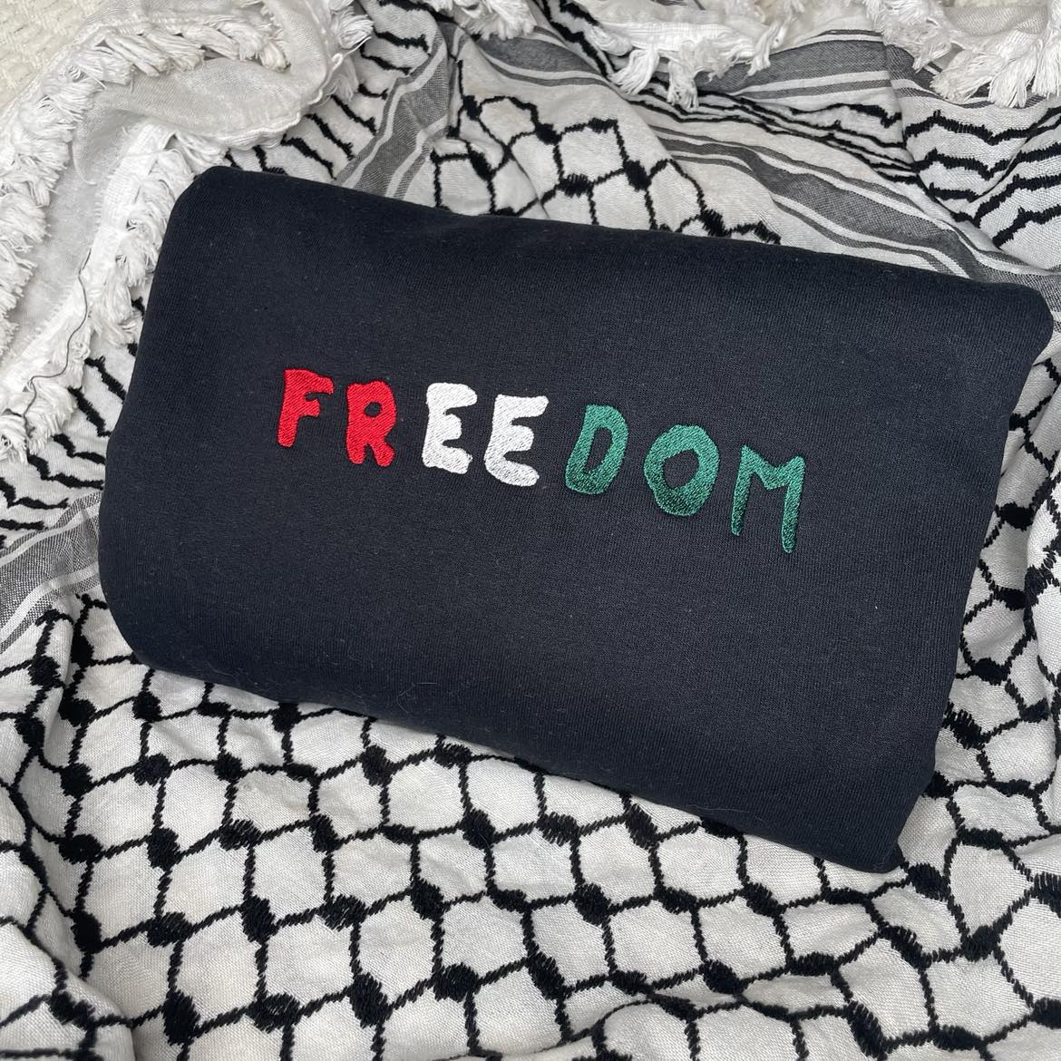 Freedom Custom Embroidered Sweatshirt- All PROFIT WILL BE GETTING DONATED TO A NON-PROFIT FOR CHILDREN!